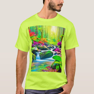Rainforest River: levendige scène T-shirt