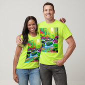 Rainforest River: levendige scène T-shirt (Unisex)
