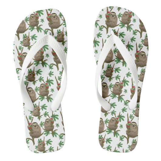 Rainforest Wild Sloth met Cup Het is Koffietijd Teenslippers (Voetbed)