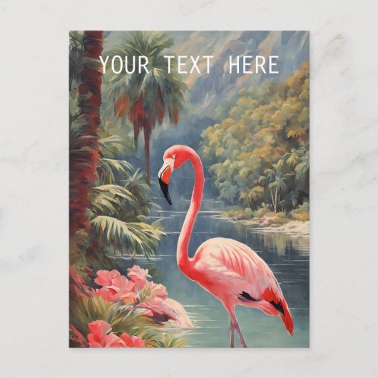 Rainforest Wildlife Roze Flamingo  Briefkaart (Voorkant)