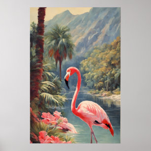 Rainforest Wildlife Roze Flamingo  Poster