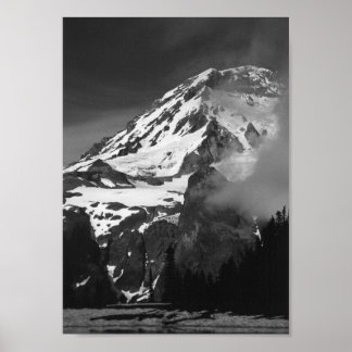Rainier Black en White Poster monteren