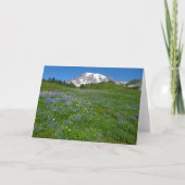 Rainier monteren met Paarse lupinen Kaart (Voorkant)