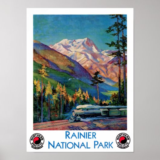 Rainier National Park Vintage Poster herstelde (Voorkant)