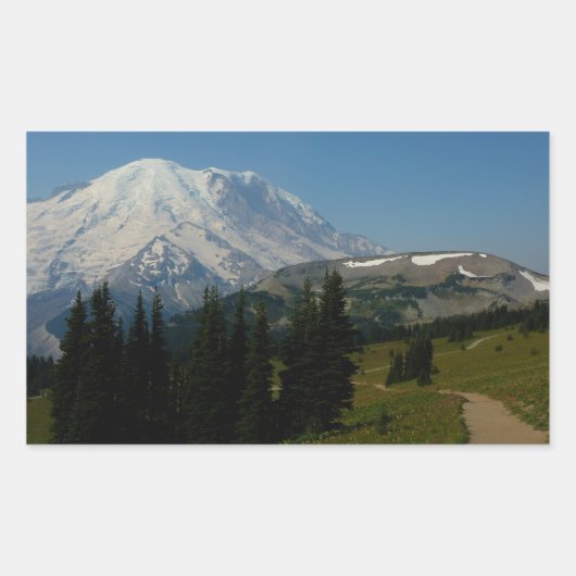 Rainier uit de Sourdegh Ridge Trail Rechthoekige Sticker (Voorkant)