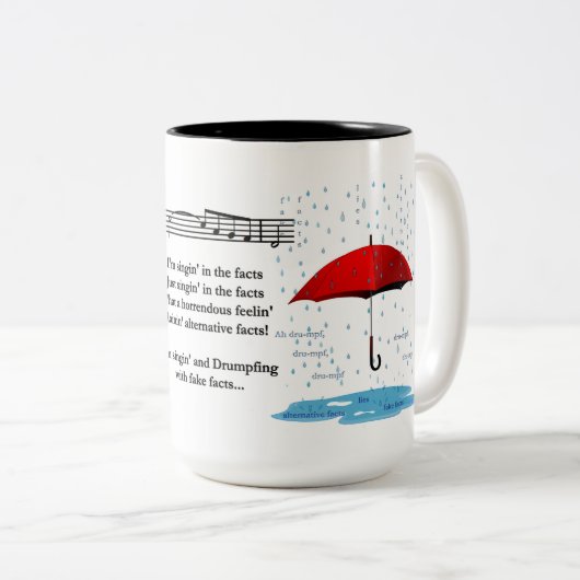 Raining Alternative Facts 15 oz Two-Tone Mok (Voorkant rechts)