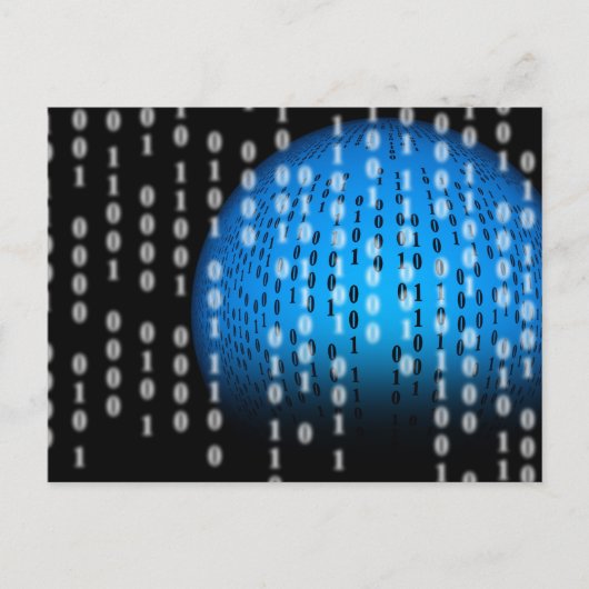 Raining Binary Briefkaart (Voorkant)