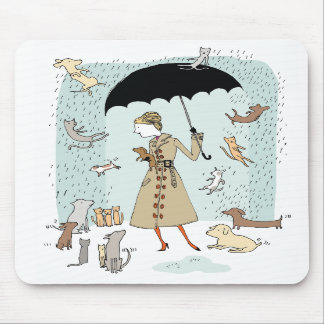 Raining Cats and Dogs door Alli Arnold Mousepad Muismat