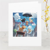 Raining Cats and Dogs Kaart (Gele Bloem)
