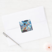 Raining Cats and Dogs Vierkante Sticker (Envelop)