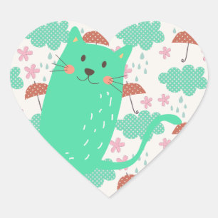 Raining Cats Hart Sticker
