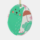 Raining Cats Keramisch Ornament (Rechts)