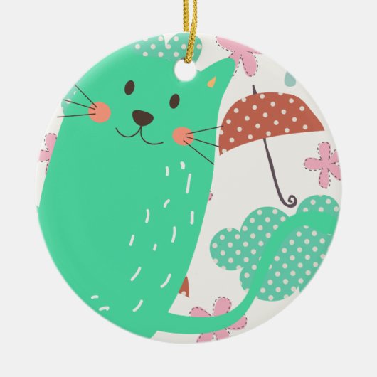 Raining Cats Keramisch Ornament (Voorkant)