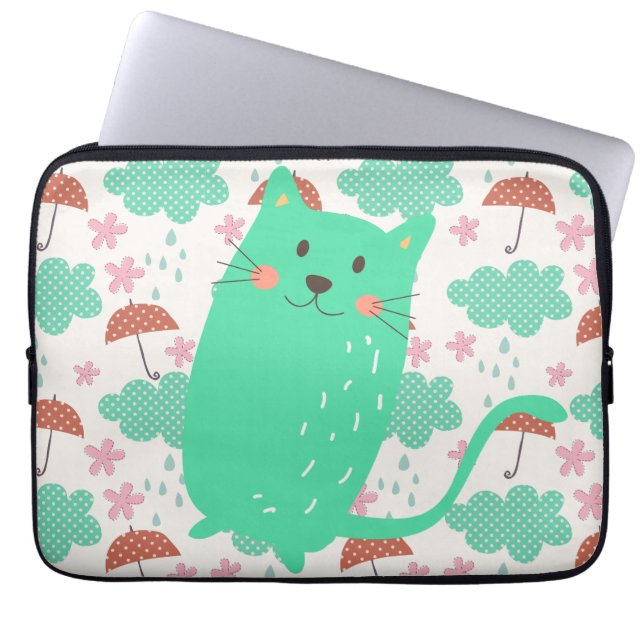 Raining Cats Laptop Sleeve (Voorkant)