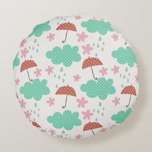 Raining Cats Rond Kussen (Achterkant)