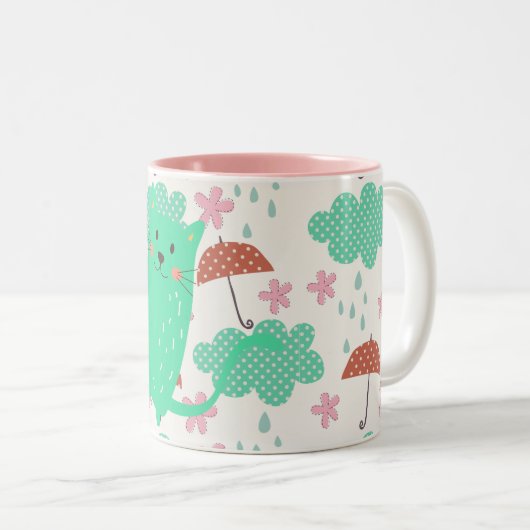 Raining Cats Tweekleurige Koffiemok (Voorkant rechts)