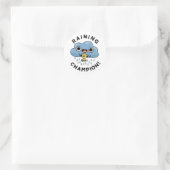 Raining Champ Funny Weather Rain Cloud Pun Ronde Sticker (Tas)