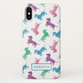 Raining Dachshunds pastel Waterverf Doxie Pattern Case-Mate iPhone Case (Achterkant)