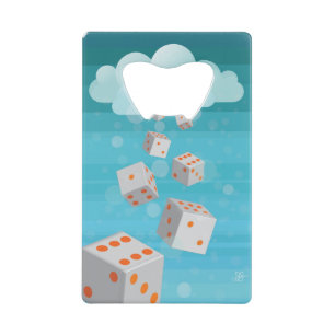 Raining Dice CC Bottle Open Kredietkaart Flessenopener