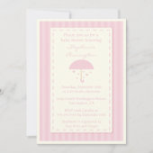 Raining harten paraplu baby shower-uitnodiging kaart (Voorkant)