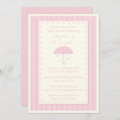 Raining harten paraplu baby shower-uitnodiging kaart (Voorkant / Achterkant)