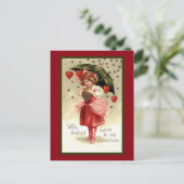 Raining Hearts Valentijn Feestdagenkaart (Staand voorkant)