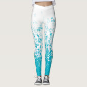 Raining Muzieknoten Aqua Leggings (Voorkant)
