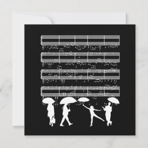 Raining Muzieknoten Pianist Musician Music Sheet G Kaart
