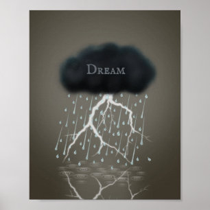 Rainstorm in Sepia Dreamweaver Gepersonaliseerd Su Poster