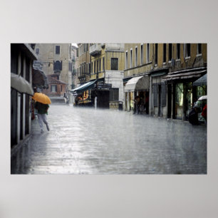 Rainstorm in Venetië, Italië Poster