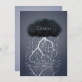 Rainstorm Thunder Cloud & Lightning Persoonlijk Notitiekaartje (Voorkant / Achterkant)