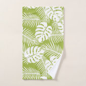 Rainwoud Patroon met groene palmen Bad Handdoek (Handdoek)