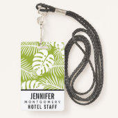 Rainwoud Patroon met groene palmen Badge (Achterkant met draagriem)