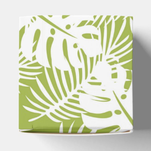 Rainwoud Patroon met groene palmen Bedankdoosjes (Bovenkant)