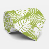 Rainwoud Patroon met groene palmen Stropdas (Opgerold)