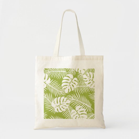 Rainwoud Patroon met groene palmen Tote Bag (Voorkant)