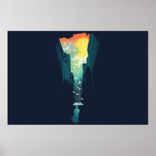 Rainy blue sky fine arts poster