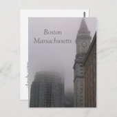 rainy Boston Massachusetts Briefkaart (Voorkant / Achterkant)
