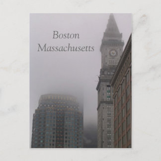 rainy Boston Massachusetts Briefkaart