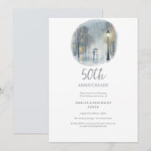 Rainy City Romance-Elegant bruiloft Jubileum Kaart (Voorkant / Achterkant)