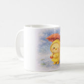 Rainy Day Alma Mug | Cute Chick with Umbrella (Devant gauche)