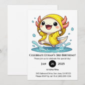Rainy Day Axolotl Birthday Kaart (Voorkant / Achterkant)