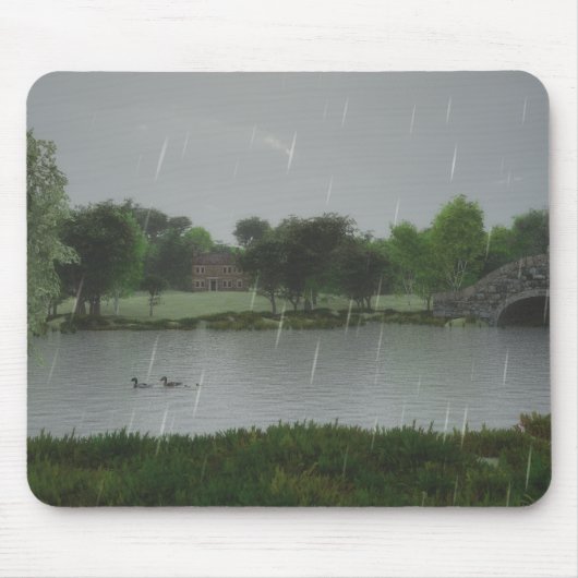 Rainy Day bij het meer van Mousepad Muismat (Voorkant)