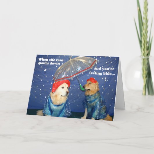 Rainy Day Blues Aanmoediging Kaart (Voorkant)