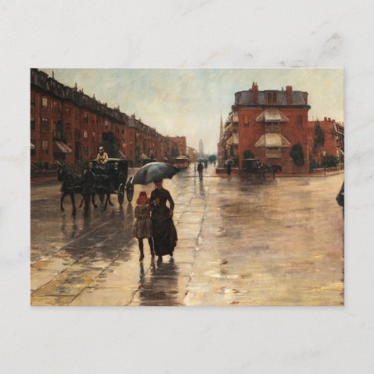 Rainy Day, Boston door Childe Hassam Feestdagenkaart (Voorkant)