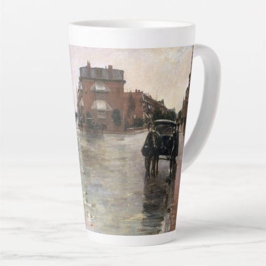 Rainy Day, Boston van Frederick Childe Hassam Latte Mok (Rechterhoek)