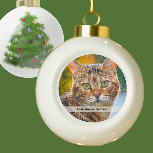 Rainy Day Cat Photo Keramische Bal Ornament