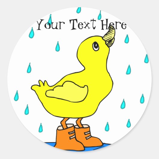 Rainy Day Duck in Oranje Boots Stickers (Voorkant)