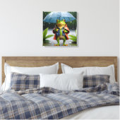 Rainy Day Frog Canvas Afdruk (Insitu (Slaapkamer))