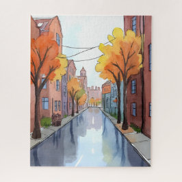 Rainy Day in Boston | Watercolor MA Travel Art Legpuzzel
